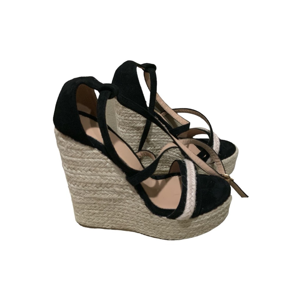 Women's Two Tone Wedge Ankle Straps Sandals Size 6.5 New without Tags - Picture 2 of 4